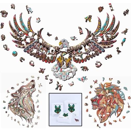 DIY Wooden Animal Educational Jigsaw Puzzle Toy For Adults Kids Room Decoration Stickers