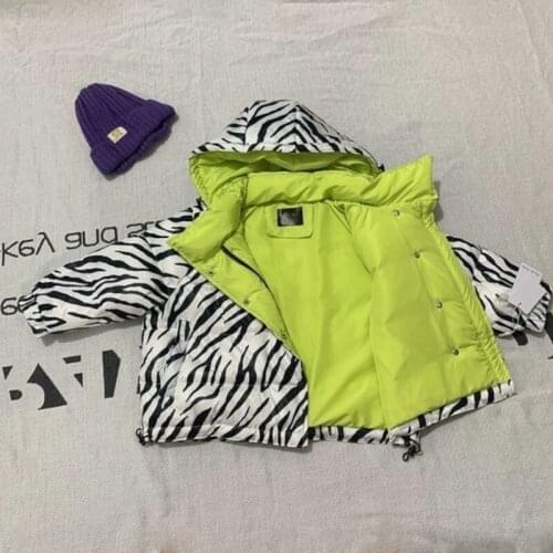 Zebra Kids Girls Winter Jacket Coat Children Clothing Short Parka Teens boy Clothes Snowsuit Outerwear Hooded Overcoat Snow Wear