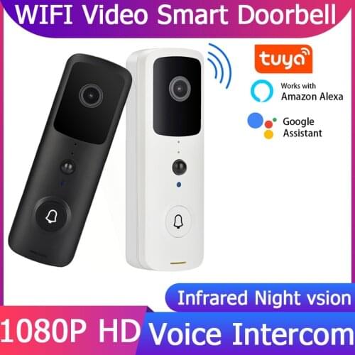 GUUDGO Tuya 1080P 2MP WiFi Video Doorbell Outdoor Smart Wireless Doorbell Night Vision Security Camera Door Bell Smart Life Home