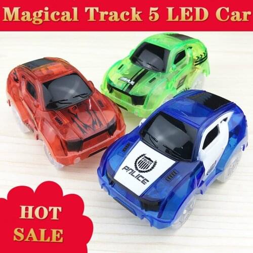 Hot Sale Electronic Car Toy LED Light Up Cars for Glow Race Track Flashing Kid Railway Luminous Machine Track Car Toys