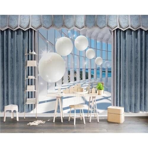 Beibehang Custom photo wallpaper 3d three-dimensional ball European curtain space modern TV background wall decoration mural