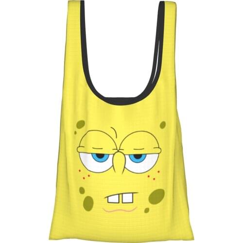 Sponge Baby Bag Woman Shoulder Fold eco-friendly Bag cartoons Anime Ins Shipping Bag