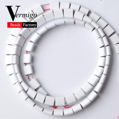 Square White Double Hole Nanotech Rubber Hematite Beads For Jewelry Making 5*5mm 76pcs Beads Diy Bracelets Accessories 15