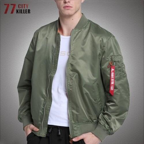 MA-1 Flight Jackets Men Military Multi-pocket Stand Collar Air Force Cargo Coats Mens Air Force Bomber Jacket Combat Army Tops