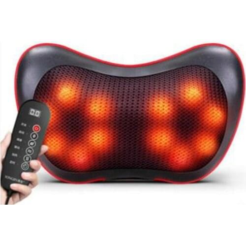 Home car dual-use multifunction dish massager car massage pillow cervical lumbar leg massager Infrared Heating body massager