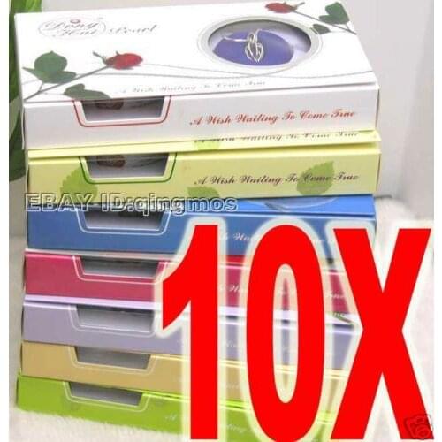 Fashion Gift Wholesale Lot of 10 Boxes heart pendant Wish Pearl Necklace set-Waiting come true-who3621 Free shipping