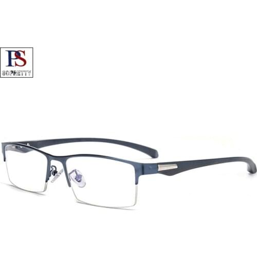 MEN Titanium Alloy Anti Blue Ray/Light Glasses ,Half Frame Business Non Spherical 12 Layer Coated Lenses Eyeglasses A071