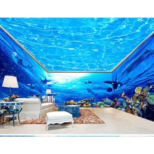 Bacaz Custom 3D Mural Wallpaper children Room wall covering Wall paper 3d stereo sea world 3D kid Photo Wallpaper Home Decor