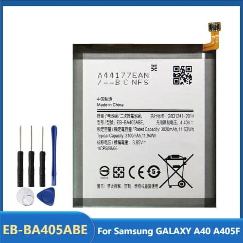 Original Replacement Phone Battery EB-BA405ABE For Samsung GALAXY A40 A405F Rechargable Batteries 3000mAh With Free Tools