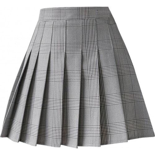 Pleated Skirt Soft High Waist Polyester High Waist Student Skirt for Work