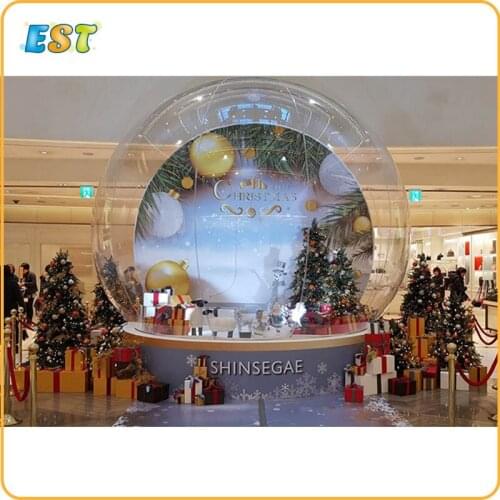 Gift Box Giant Inflatable Snow Globe for Christmas Decoration Photo Snow Globe Commercial Quality Human Size Snow Globe