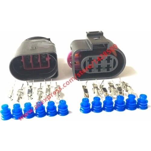 10 Sets 6 Pin 3.5 Auto LSU 4.2 Oxygen Sensor Connector For VW AUDI PASSAT 1J0973733 1J0 973 733 Female Male