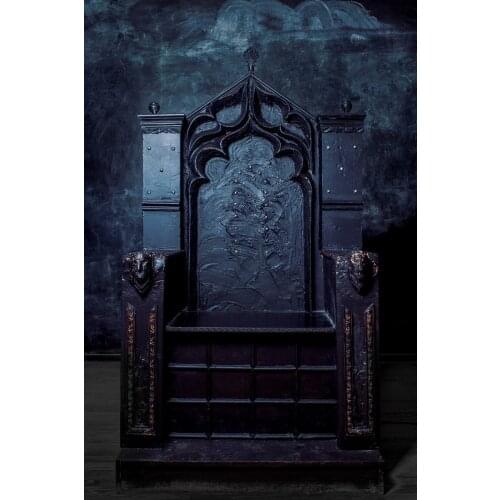 Nitree Photo Studio Props Photography Backdrop Gothic Take Pictures Black Wall Large Chair Vinyl Background Cloth For Portrait