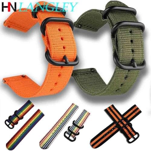 22 20mm Colorful Nylon Watch Strap for Samsung Galaxy 42/46mm/gear S3 S2/For Huawei Watch GT 46mm/ Amazfit GTR 47mm Wristband
