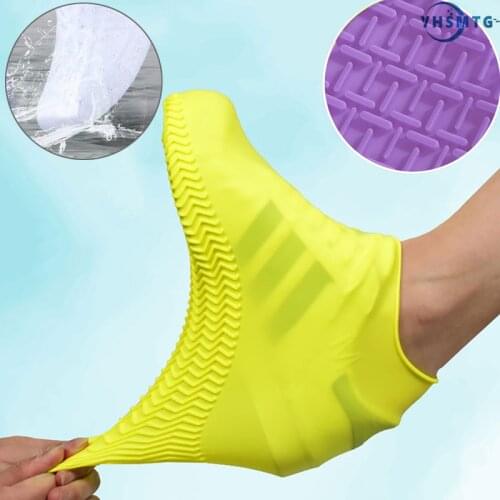 Rain Boots Silicone Covers Waterproof Case YHSMTG Anti-slip Footwear Protector Unisex Rain Boots Woman Children Sneakers Covers