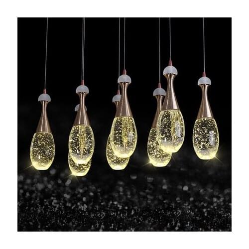 Creative Luxurious Modern LED Jellyfish Bubble Crystal Pendant Light Minimalist Fashion Hanging Lamp for Dinning Room Bar Cafe