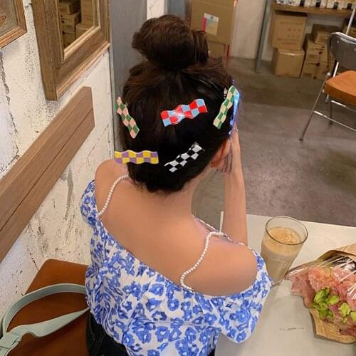 Grids Hairpins Crystal Rhinestoned Hair Clips Metal Barrettes Hairclips For Women Headwear Hair Accessories Hair Grips