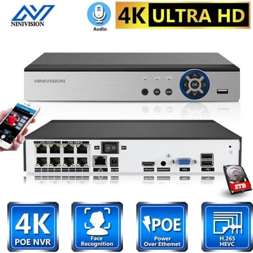 Nvr 8 Channel Poe CCTV Network Video Recorder Support Onvif Ip Camera Video Surveillance Recorder 4K Security Cameras Nvr H.265