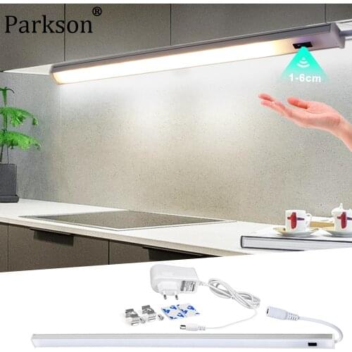 LED Kitchen Cabinet Lights Bedroom Wardrobe Closet Smart Sensor Night Light DC12V 30/40/50cm EU Plug Hand Sweep Switch Tube Lamp
