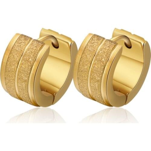 Creative frosted earrings European style earrings stainless steel stud earrings