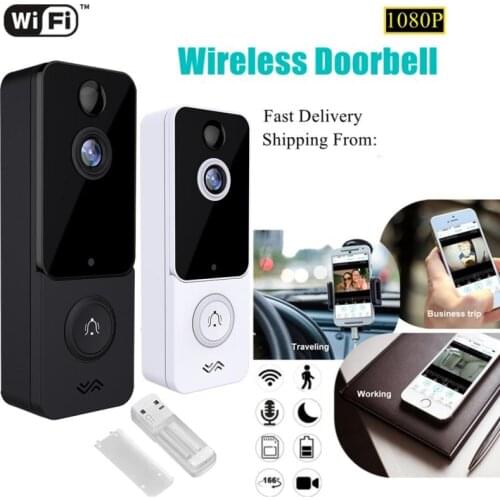 T9 Smart Video Doorbell Camera WIFI 1080P Visual Intercom Night Vision PIR Wireless Cameras IP67 Weatherproof IP Door Bell