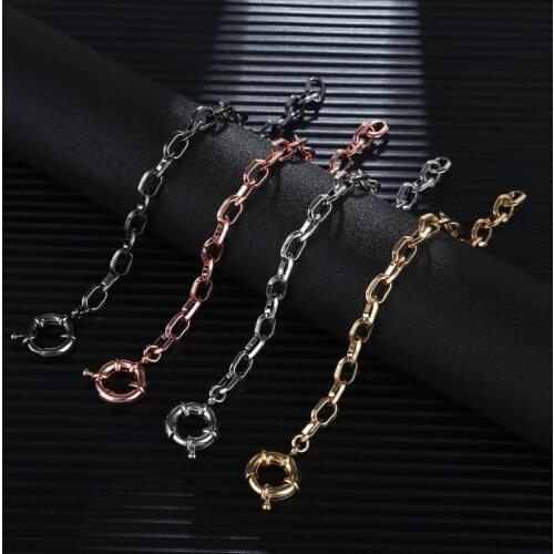 Simple and popular ins style fashion creative sailor buckle chain 18K Gold Plated bracelet women