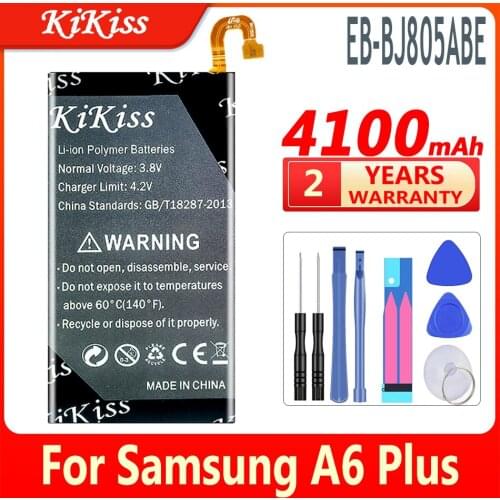 4100mAh EB-BJ805ABE Battery for Samsung Galaxy A6 Plus A6+ A6Plus SM-A605F A605G A6050 A605K A605FN A605GN Mobile Phone Battery