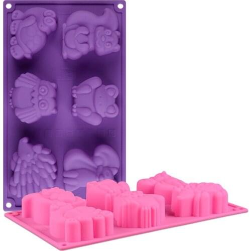 6 Hole Animal Shape Silicone Chocolate Frog Mold Silicone Cake Molds Fondant Cake Decorating Tools