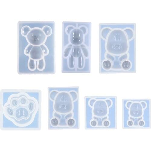 7 Styles Size Cute Teddy Bear Silicone Resin Mold For DIY Kids Toys Handmade Making Tool Jewelry Handcraft Epoxy Resin Mold