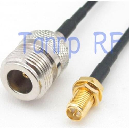 8in N female jack to RP SMA female jack RF connector adapter 20CM Pigtail coaxial jumper cable RG174 extension cord
