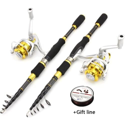 Promotion! 1.8M 2.1M lure rod and Fishing reel set Beginner children cheap Carbon Fiber fishing rod sea Travel ultralight rod