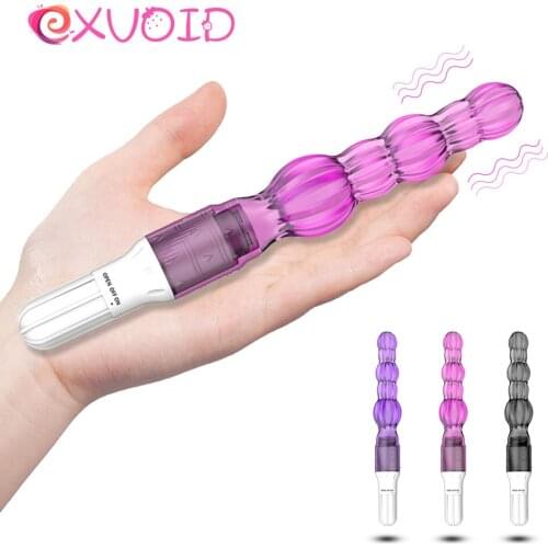 EXVOID Anal Vibrator Dilator AV Stick Butt Plug G-Spot Massager Long Dildo Vibrator Jelly Anal Beads Sex Toys for Women Silicone