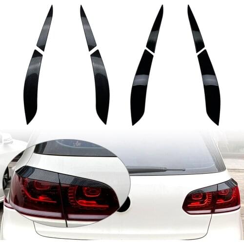 Car Rear Tail Light Lamp Eyelid Trims Cover For VW Golf 6 MK6 2008 2009 2010 2011 2012 2013 Carbon Pattern/Glossy Black