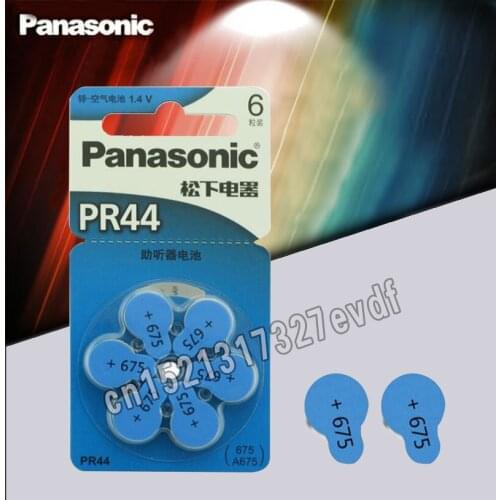 30PCS PR44 Hearing aid batteries for Panasonic 675 A675 Deaf-aid Audiphone Cochlear Button Cell Batteries 11.6mm*5.4mm
