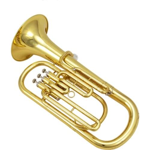 Bb Bariton Boynuz Gümüş Kaplama Ağızlık Altın Lake Pirinç Gövde Paslanmaz Çelik Vanalar ile Kılıf