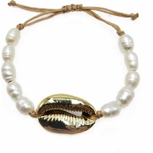 Bohemia Jewelry BIG PUKA SHELL Bracelet Cowires Charm Handmade Holiday Jewelry Bracelets Best Accessorries Gift to her