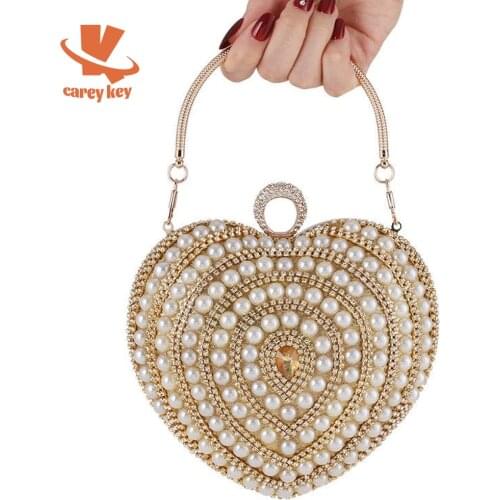 CAREY KAY Women Heart Evening Bags Female Fairy 2021 Banquet Handbags Designer Diamond Clutch Luxury Rhinestone Ball Gown Purses