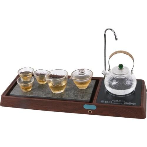 Kungfu tea set, tea tray set, household simple Japanese-style Wujinshi small tea table boiling kettle