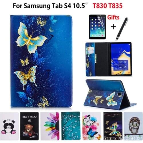 Case For Samsung Galaxy Tab S4 10.5 T830 T835 SM-T830 SM-T835 10.5" Cover Funda Tablet Fashion painted Coque Shell +Film+Stylus
