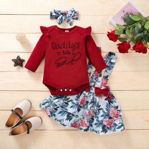 Kids Boutique Clothing Wholesale Newborn Dresses Romper + Floral Skirt Fashion Clothes Baby Girl Clothes Toddler Girl Outfit