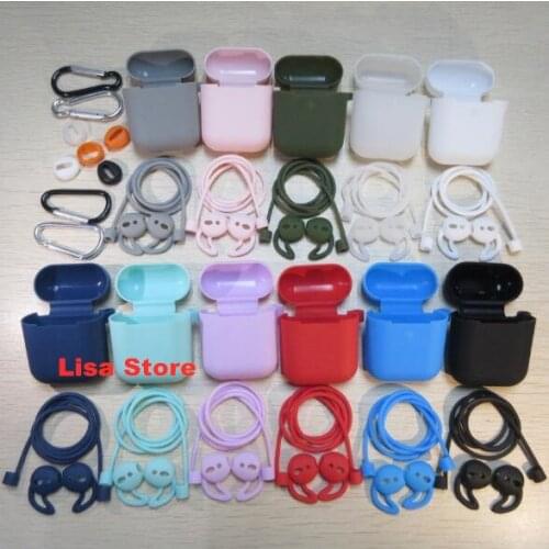 DHL 50 Sets Protective cover Bluetooth wireless airphone set storage box non-slip silicone sleeve split shell for apple airpods