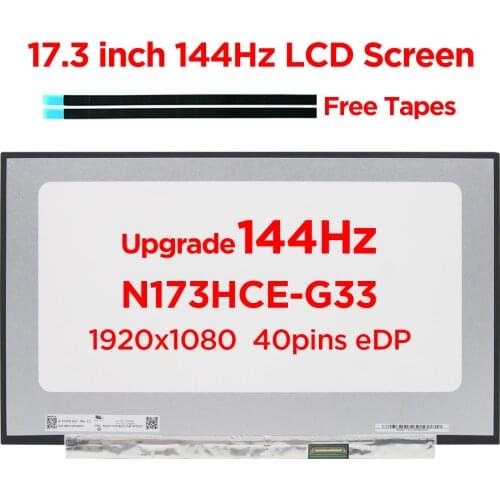 17.3" 144Hz Laptop Screen N173HCE-G33 Fit B173HAN04.4 For Lenovo Legion 5-17ITH6 5-17ACH6H 82JM 82JN 82JY 82K0 LCD Display 40pin