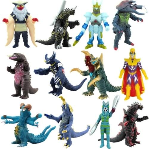 Anime Cartoon Movie Soft Joints Movable Doll Ultraman Monsters Gojira Action Figure Model Toy Jongens Kid Kind Speelgoed
