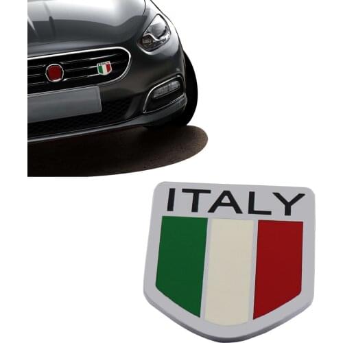 Chrome Italy Italian Flag shield for Auto Front Grill Grille Emblem Badge