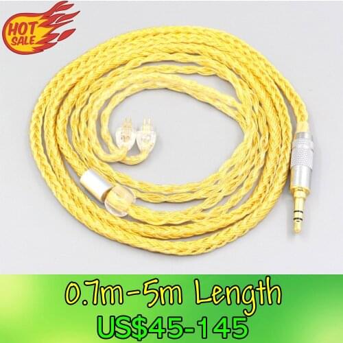 LN007365 16 Core OCC Gold Plated Braided Earphone Cable For AUDEZE iSINE 10 20 LX LCDi3 LCDi4