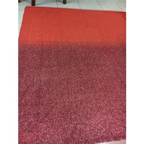 Red mixed dark red Beautiful shinning glitter net Lace Fabric Glued Glitter tulle fabric for sexy dress BZL-4.2126