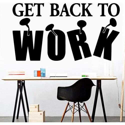 Creative Work Quote Wall Sticker Removable Self Adhesive Watercolor Bedroom Nursery Decoration Wall Art Decal Naklejki Na Sciane