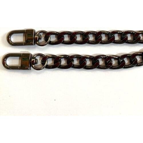 Hot Sell 1.2 Meter 17mm*12mm Metal chain with 2 hooks aluminum chain Gunmetal Black necklace waist chain clothing accessories