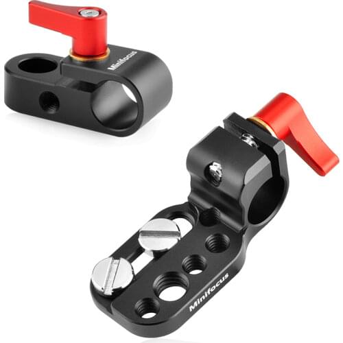 Minifocus Single 15mm Rail Clamp Mount Rod Clamp with Hole on Plate/Cage/Handle for Camera Rig Rod Extension System accessories