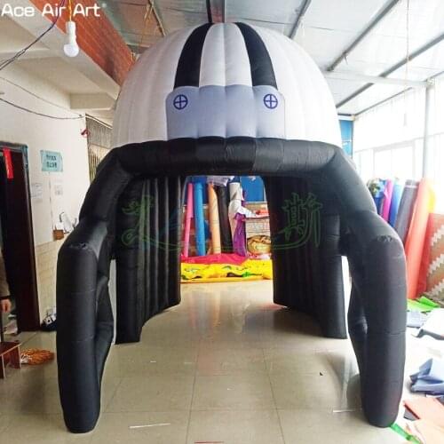 Giant helmet model inflatable football helmet entrance tunnel,helmet stage door and gate for stadium or cinema